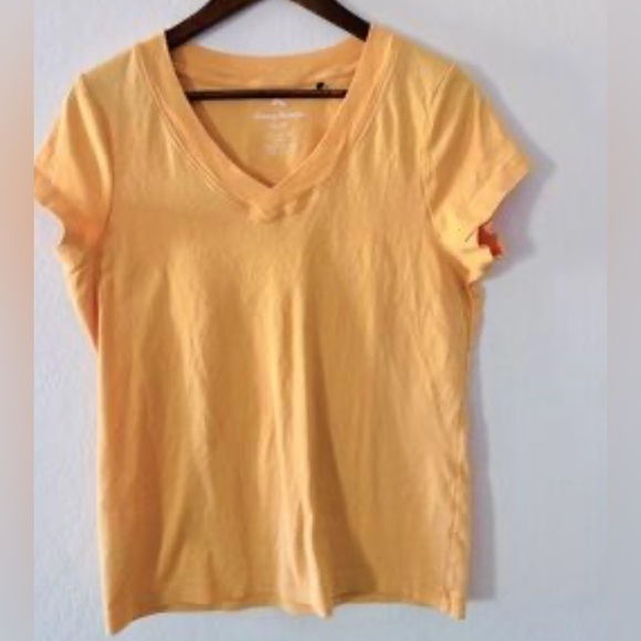 Tommy Bahama Light Orange V-Neck Tee - Picture 1 of 7